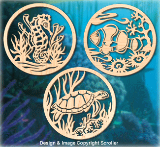 Underwater Sea Creature Wall Art Patterns - Downloadable