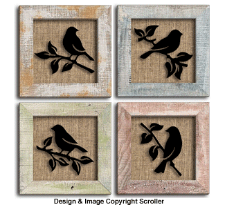 Raised Bird Silhouette Pattern Wall Art - Downloadable