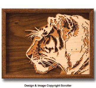 Layered 3D Tiger Wall Art Design Pattern - The Winfield Collection