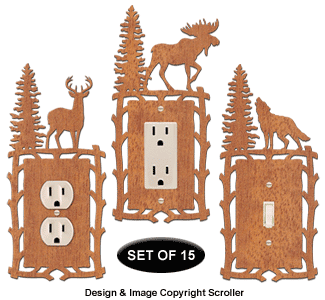 Wildlife Cover Plate Scroll Saw Pattern Set - The Winfield Collection