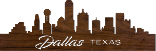 Lighted Cityscape Silhouette Wall Art Pattern-Dallas