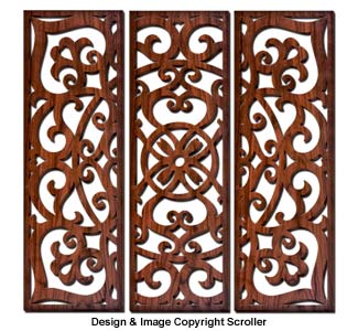 Moroccan 3-Panel Wall Art Design Pattern - The Winfield Collection