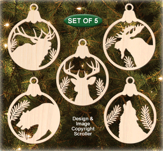 Wildlife Bulb Ornament Set Patterns