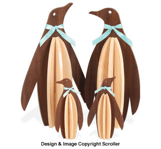 Slotted Penguin Family Shelf Sitters Pattern - The Winfield Collection