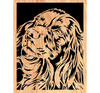 Cocker Spaniel Scrolled Art Design Pattern