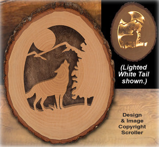 Lighted Wolf Round Pattern