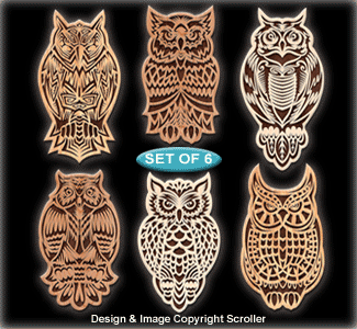 Tribal Owl Wall Art Pattern Set - The Winfield Collection