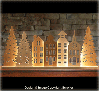 Lighted Mantel Village Pattern