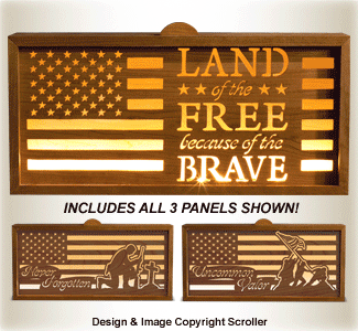 Interchangeable Patriotic Panel Light Box Pattern