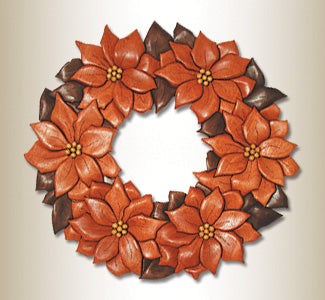 Poinsettia Wreath Intarsia Pattern