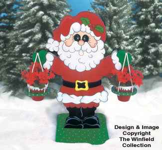 Poinsettia Santa Woodcraft Pattern(F)