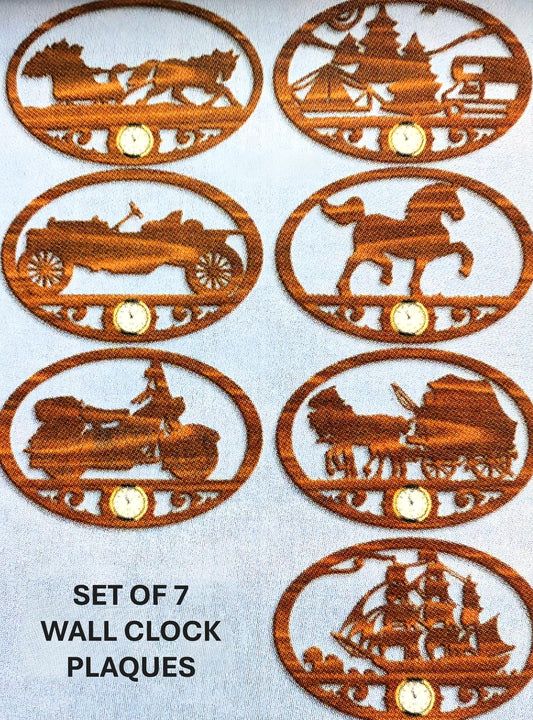 Plaque Clocks Project Pattern Set [B190A thru G] (F) - The Winfield Collection