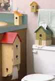 Birdhouse Bath Ensemble Wood Pattern