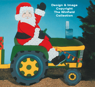 Santa On Tractor & Cow In Tow  Patterns - The Winfield Collection