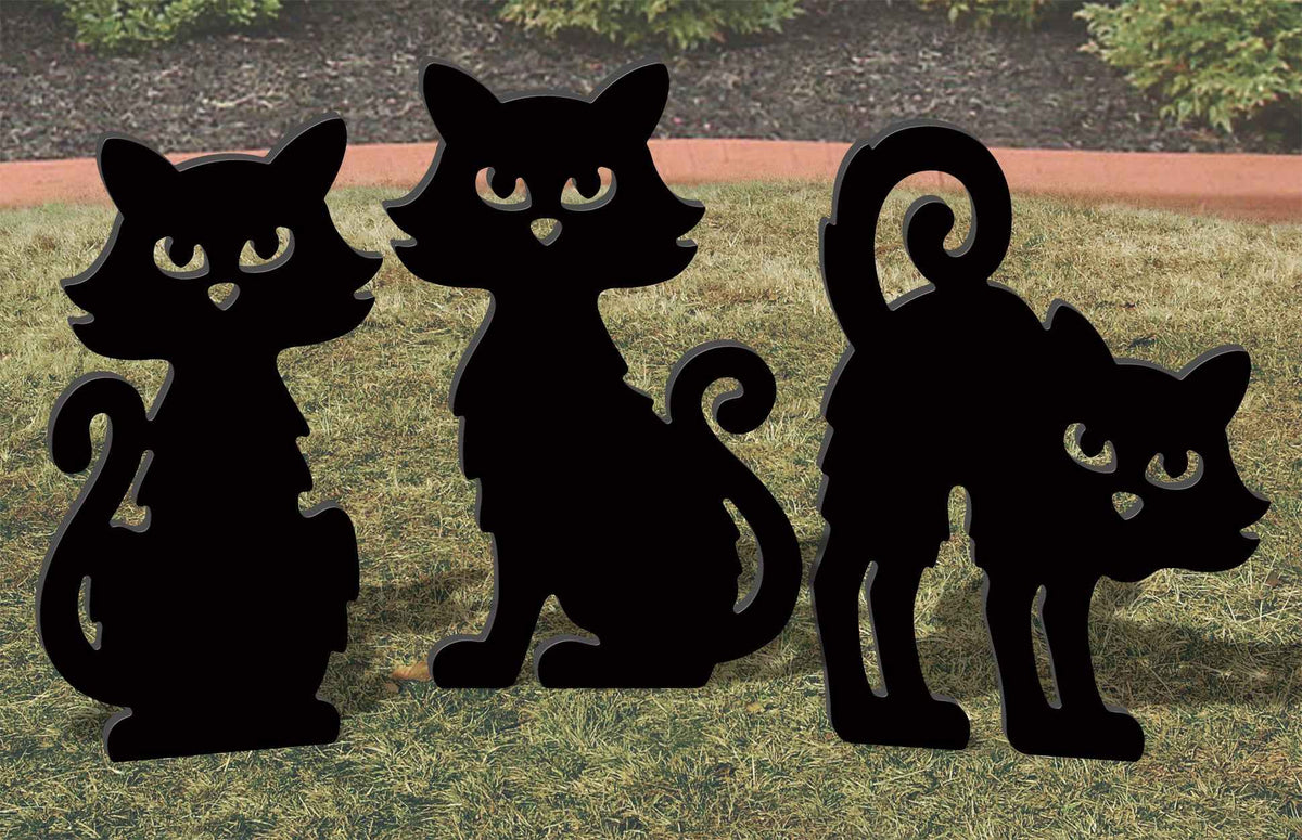 Black Cat Trio All-Weather Outdoor Display