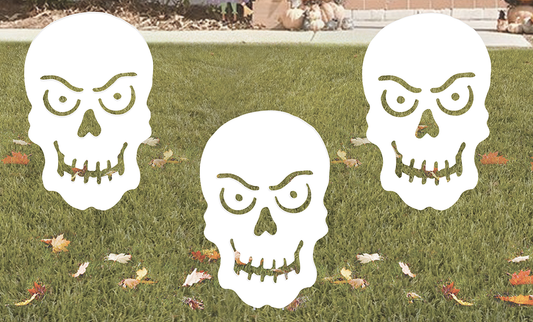 Giant Skull Trio All-Weather Outdoor Display