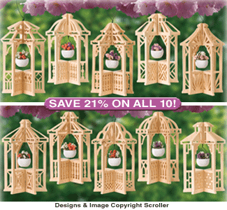 Mini Slotted Gazebo Ornaments Complete Pattern Set