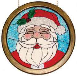 Large Painted Glass Santa(F)