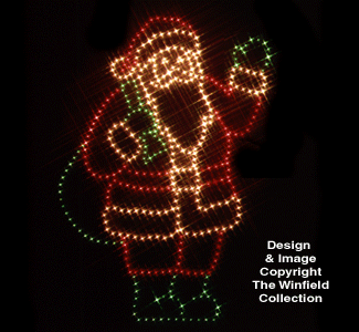 Waving Santa Nite-Lite Wood Pattern