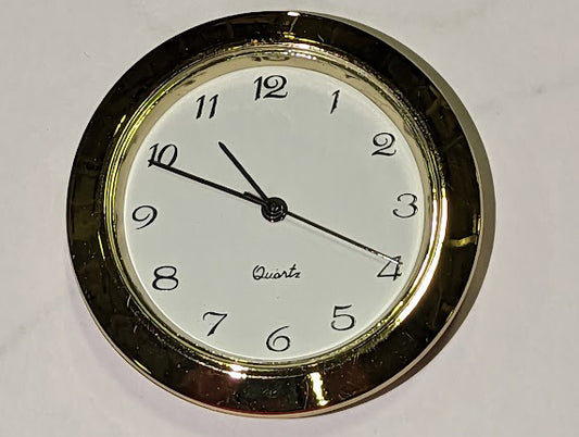 Mini-Clock Insert: 1-7/16 Quartz Arabic/White (was #MCAW now #MC200)