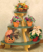 Three Tiered Plant Stand Wood Pattern(F) - The Winfield Collection