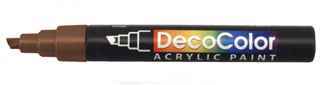 Set of 1 Each Chisel Tip Paint Pens [Black, White, Blue, Red, Green, Yellow & Brown