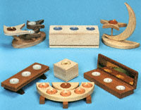 Wooden Candleholders Pattern Set #3