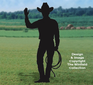 Winkende Aktion Cowboy Schatten Holz Muster
