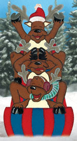 Tobogganing Reindeer Woodcrafting Pattern