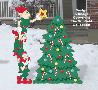 Tree Decorating Elves Woodcraft Pattern