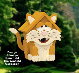 Funny Feline Birdhouse Pattern