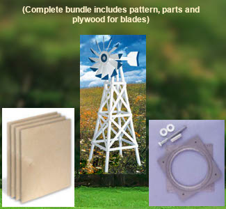 Complete Windmill Project Kit - Includes Pattern, Parts, and Plywood for blades
