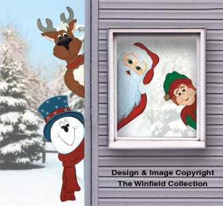 Peeking North Pole Pals  Wood Pattern
