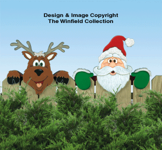 Winter Fence Peekers Wood Pattern