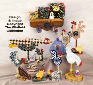 Funky Chickens Woodcraft Pattern(F)