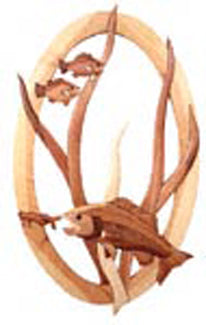 Bass & Bluegill Oval Intarsia Project Pattern(F) - The Winfield Collection