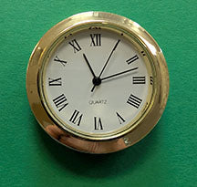 Mini-Clock Insert 1-7/16 Roman/Gold with Ivory/White Face (was MCRW now MC201)