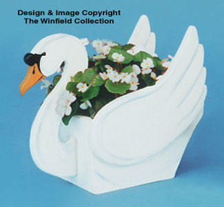 Swan Yard Planter Wood Pattern