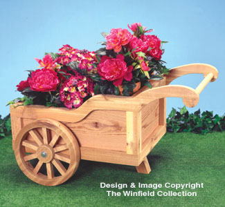 Hausiererwagen Pflanzkübel Holzmuster