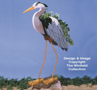 Blue Heron Planter Wood Pattern(F) - The Winfield Collection