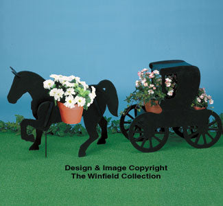 Horse & Buggy Planter Wood Plan(F) - The Winfield Collection