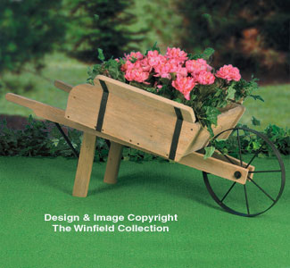 Rustic Wheelbarrow Planter Wood Pattern