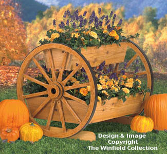 Wagon Wheel Planter Wood Plan - The Winfield Collection