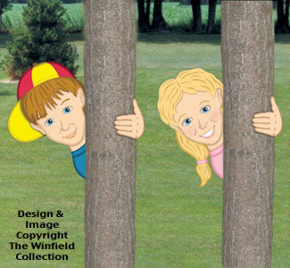 Peeking Boy & Girl Woodcrafting Pattern - The Winfield Collection