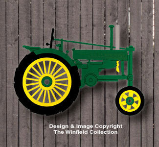 Small Green Tractor Wall Decor Woodcraft Pattern - The Winfield Collection