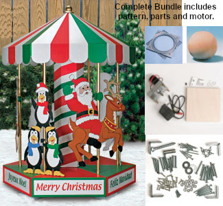 Complete Christmas Carousel Bundle with Pattern, Motor, and Parts