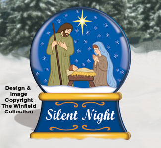Mittelgroßes Poster „Stille Nacht, Schneekugel in Farbe“