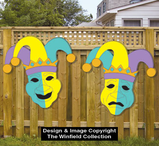 Mardi Gras Jester Masks Pattern - The Winfield Collection