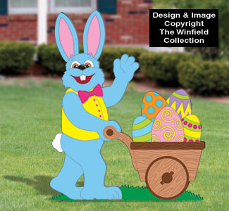 Osterhase mit Karren Holzhandwerk Muster