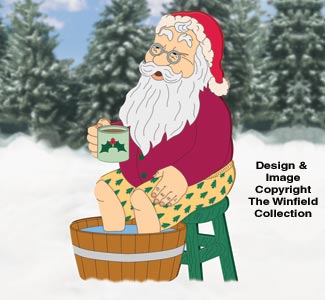 Soaking Santa Woodcraft Pattern - The Winfield Collection